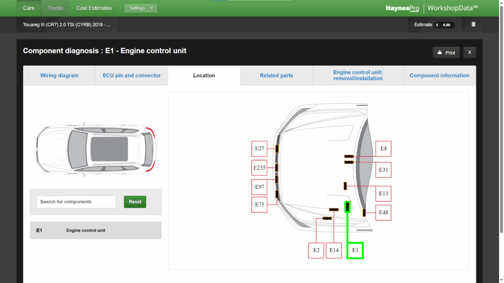 Component Diagnosis -Location-