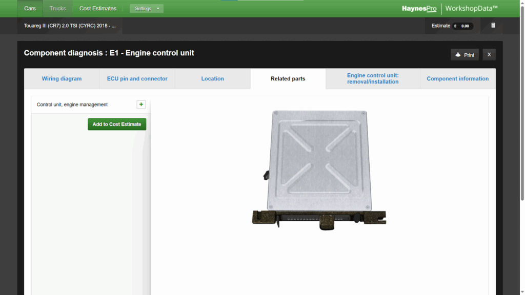 Component diagnosis - Related parts - 