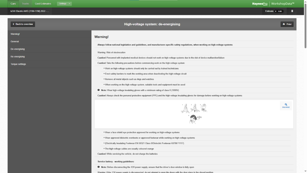 High-voltage system : de-energising